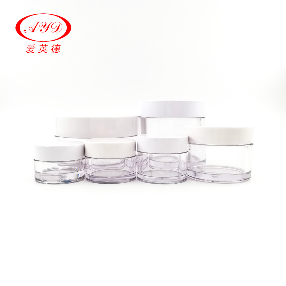 PETG Clear Plastic Cosmetic Jars With White Black Lid 10ml 15ml 30ml 50ml 100ml 120ml 200ml 250ml Hair Cream Container Sample