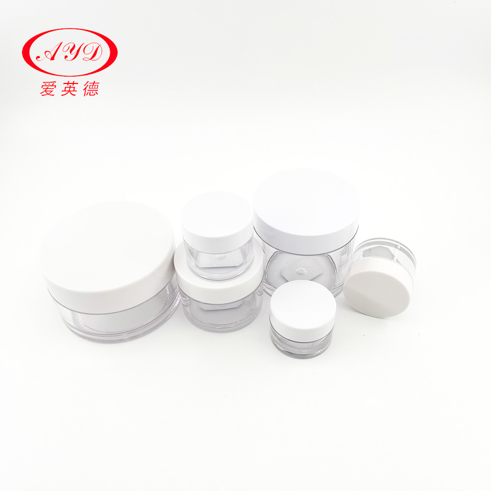 PETG Clear Plastic Cosmetic Jars With White Black Lid 10ml 15ml 30ml 50ml 100ml 120ml 200ml 250ml Hair Cream Container Sample