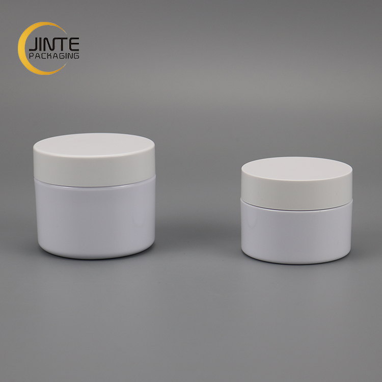 PETG Cosmetic Containers 30g 50g Solid White Empty Cream Cosmetic Jar For Eye Mask