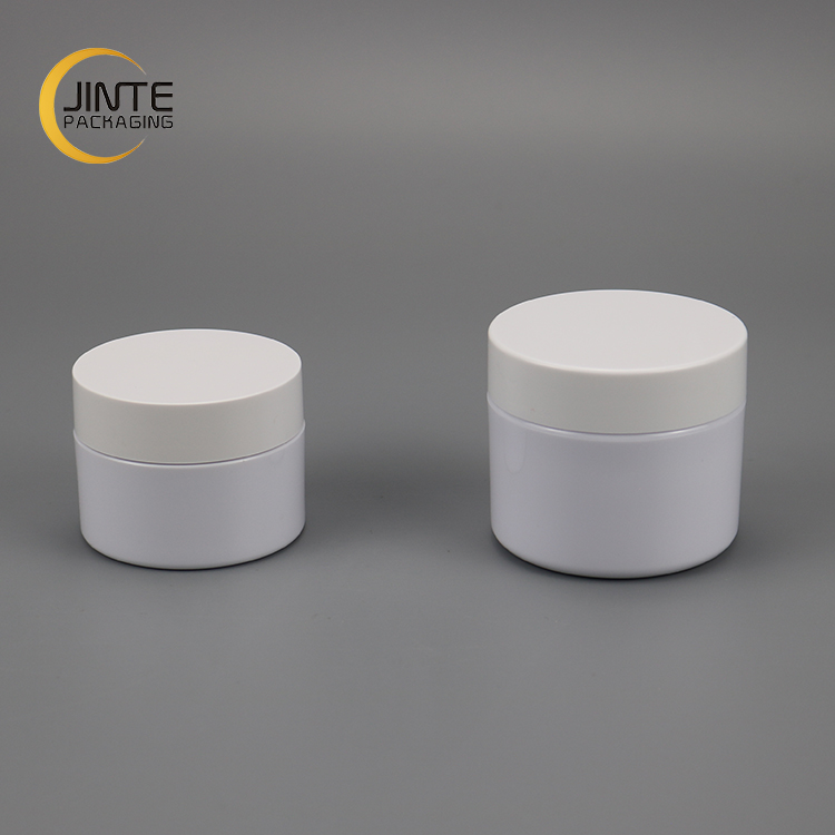 PETG Cosmetic Containers 30g 50g Solid White Empty Cream Cosmetic Jar For Eye Mask