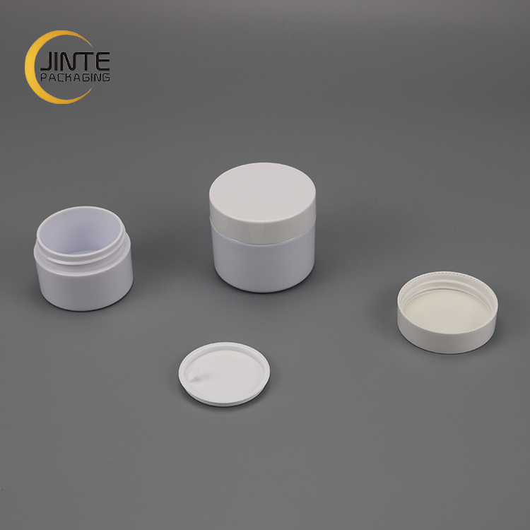 PETG Cosmetic Containers 30g 50g Solid White Empty Cream Cosmetic Jar For Eye Mask