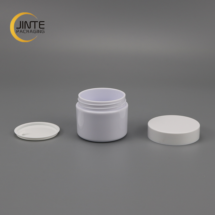 PETG Cosmetic Containers 30g 50g Solid White Empty Cream Cosmetic Jar For Eye Mask