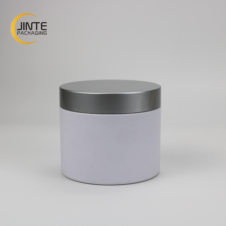 PETG Jar 8 oz 6 oz Cosmetic Container With Blue lid For Cream And Scrub