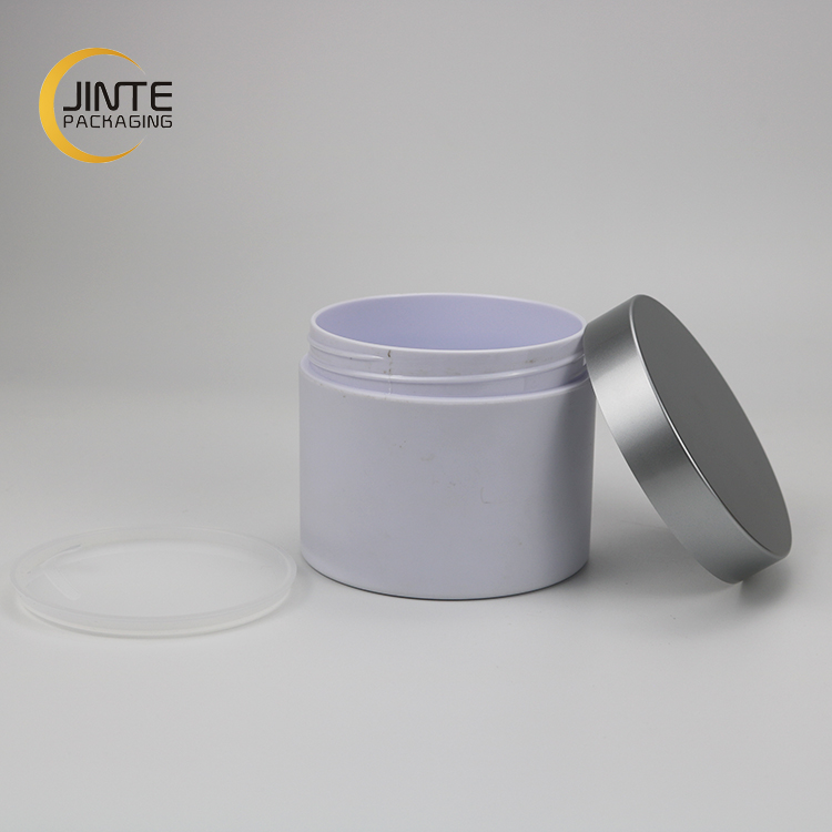 PETG Jar 8 oz 6 oz Cosmetic Container With Blue lid For Cream And Scrub
