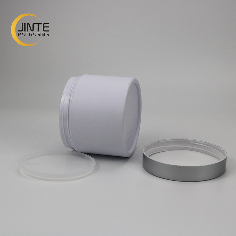 PETG Jar 8 oz 6 oz Cosmetic Container With Blue lid For Cream And Scrub