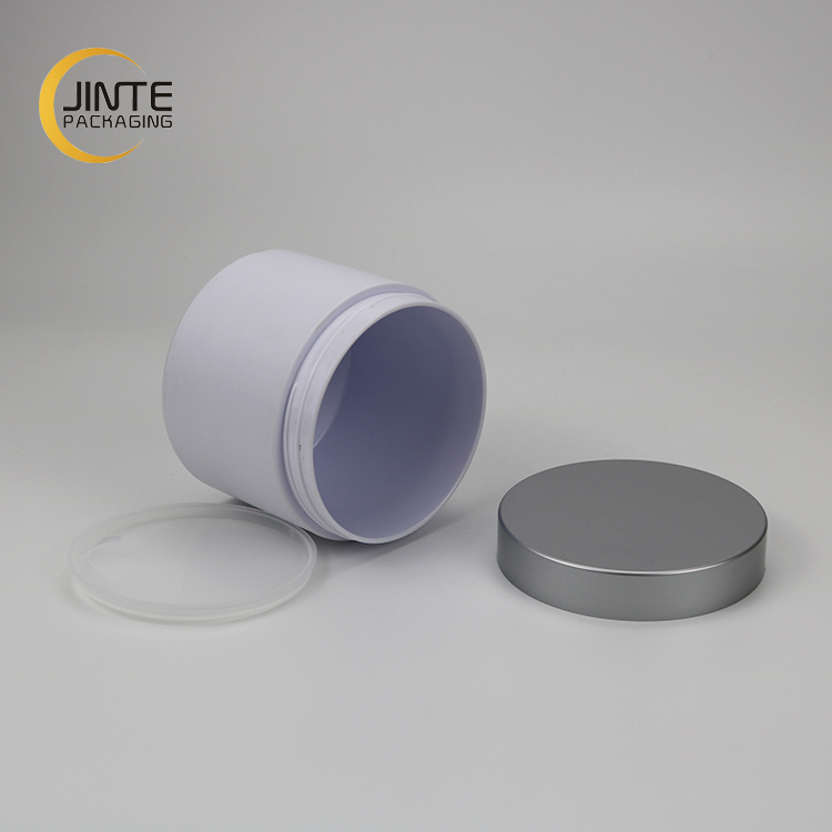 PETG Jar 8 oz 6 oz Cosmetic Container With Blue lid For Cream And Scrub
