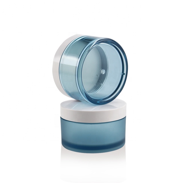PETG cosmetic empty cream bule jar 100g 3.5oz Recyclable plastics container for hair care and body scrub packaging