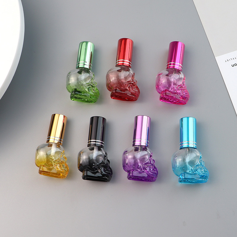 PFB012 10ml Glass Skull Head Aromatherapy Bottle Separate Empty Bottle Transparent Color Perfume Bottle