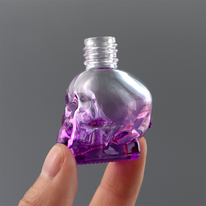 PFB012 10ml Glass Skull Head Aromatherapy Bottle Separate Empty Bottle Transparent Color Perfume Bottle