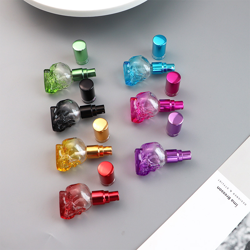 PFB012 10ml Glass Skull Head Aromatherapy Bottle Separate Empty Bottle Transparent Color Perfume Bottle