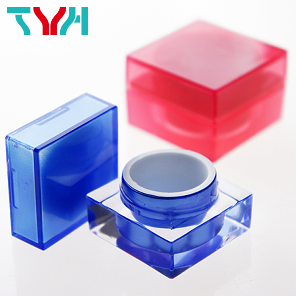 PMMA Acrylic ABS Luxury Fancy Square Stackable Empty Double-wall Cream Jar with PP Cup in Double Wall for Cosmetics Skin Care