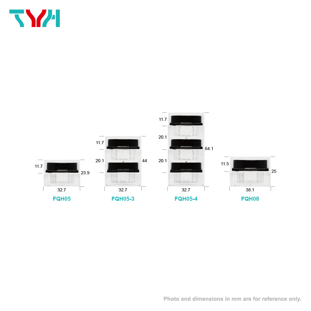 PMMA Acrylic ABS Luxury Fancy Square Stackable Empty Double-wall Cream Jar with PP Cup in Double Wall for Cosmetics Skin Care