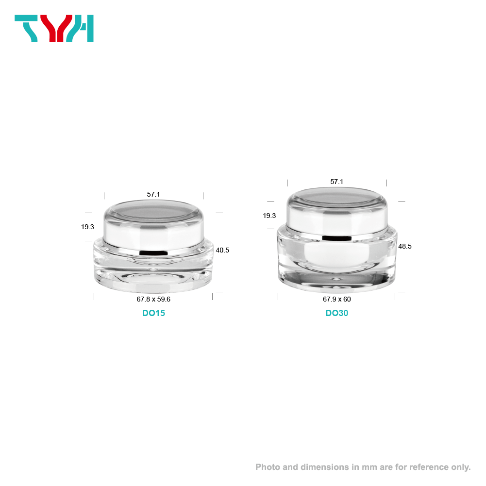 PMMA Acrylic Luxury Fancy Oval Round Empty Double-wall Cream Jar with PP Cup Cap in Double Wall for Cosmetic Body Hair Skin Care