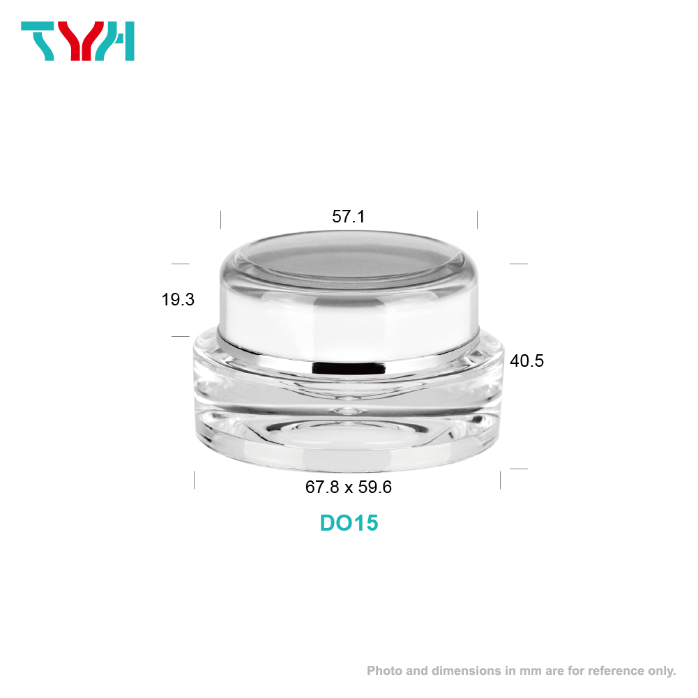 PMMA Acrylic Luxury Fancy Oval Round Empty Double-wall Cream Jar with PP Cup Cap in Double Wall for Cosmetic Body Hair Skin Care