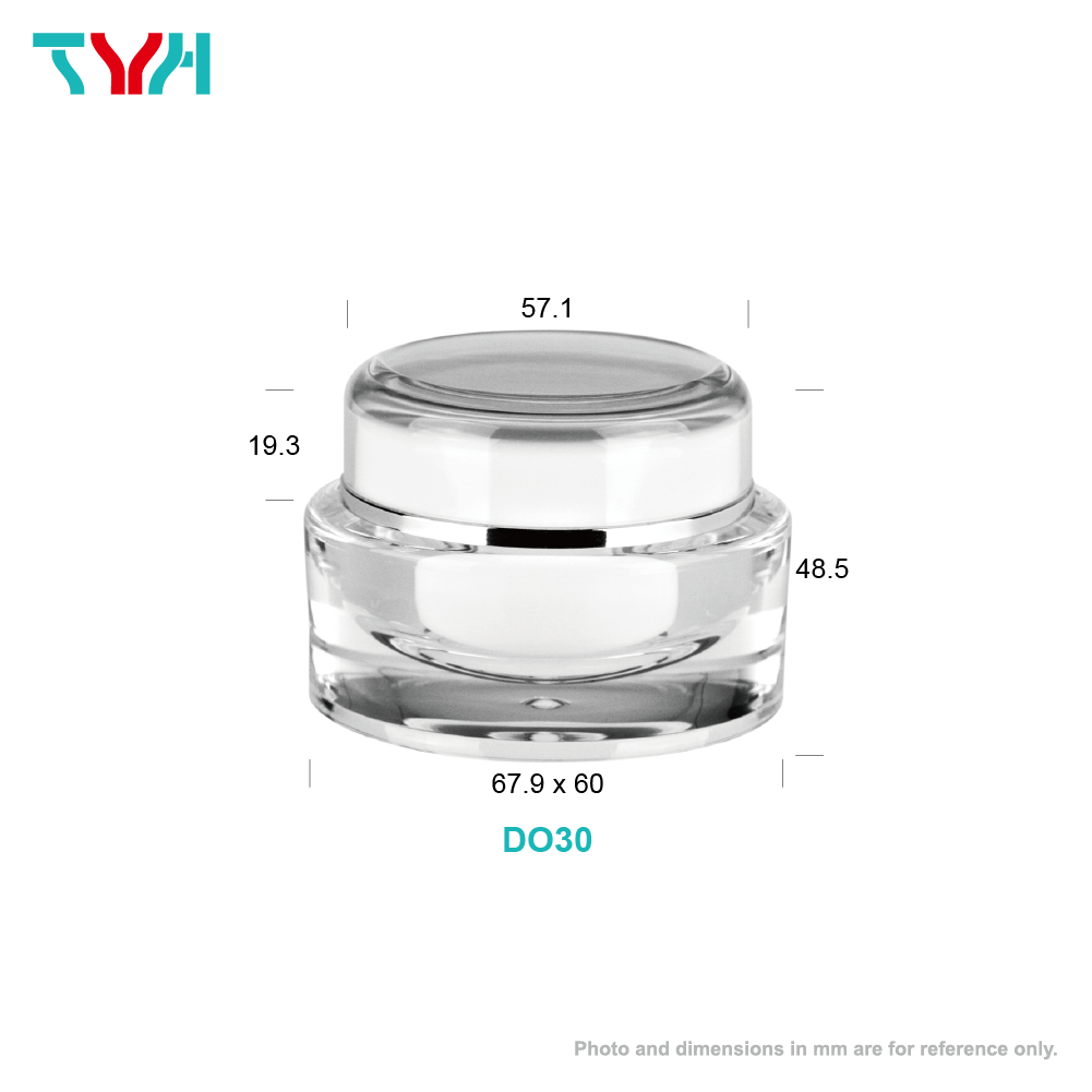 PMMA Acrylic Luxury Fancy Oval Round Empty Double-wall Cream Jar with PP Cup Cap in Double Wall for Cosmetic Body Hair Skin Care