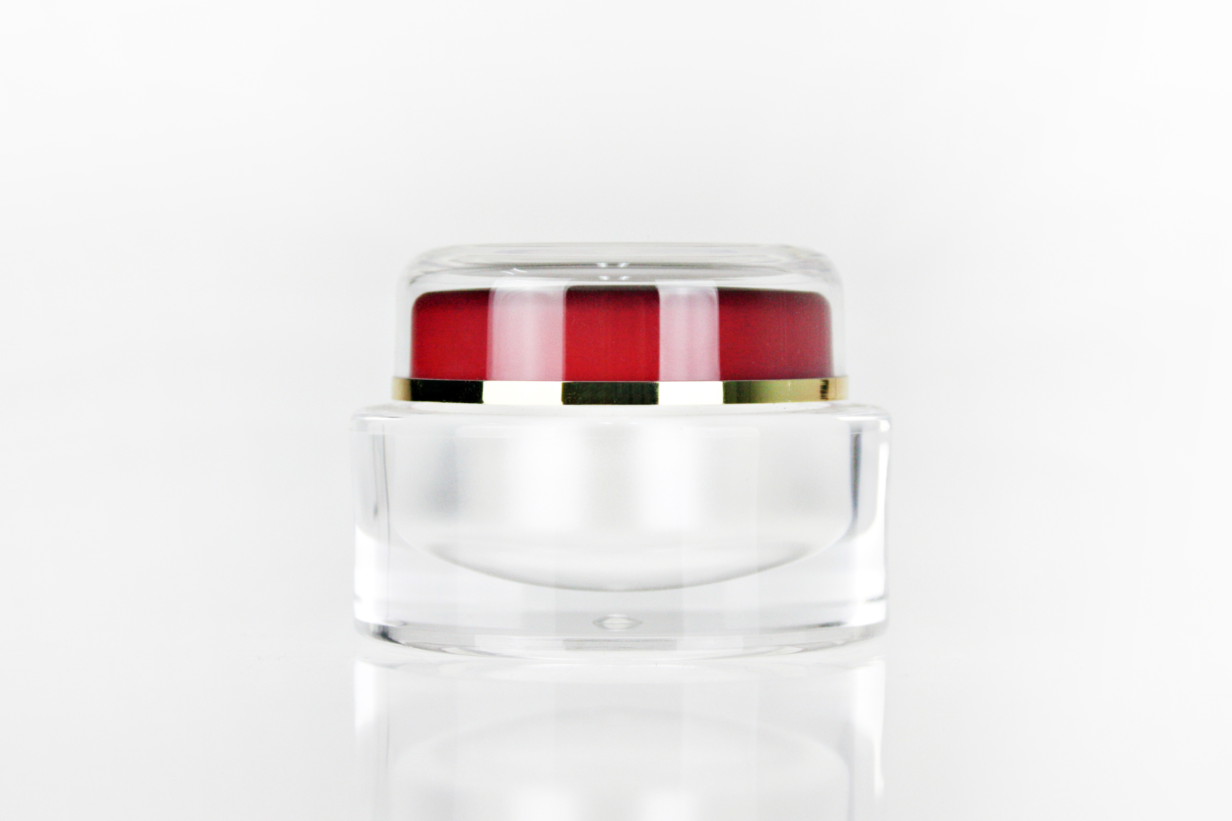 PMMA Acrylic Luxury Fancy Oval Round Empty Double-wall Cream Jar with PP Cup Cap in Double Wall for Cosmetic Body Hair Skin Care
