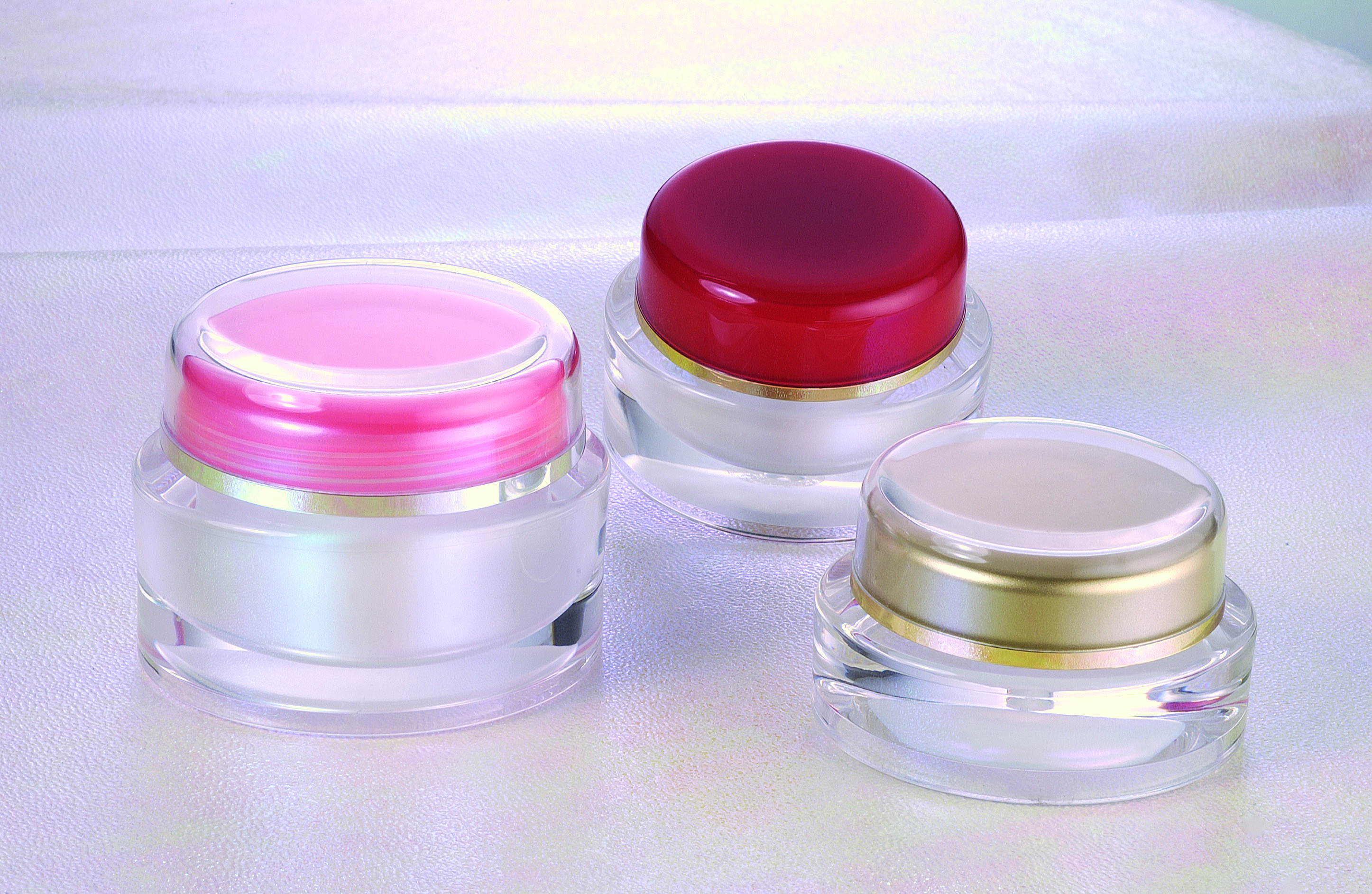 PMMA Acrylic Luxury Fancy Oval Round Empty Double-wall Cream Jar with PP Cup Cap in Double Wall for Cosmetic Body Hair Skin Care