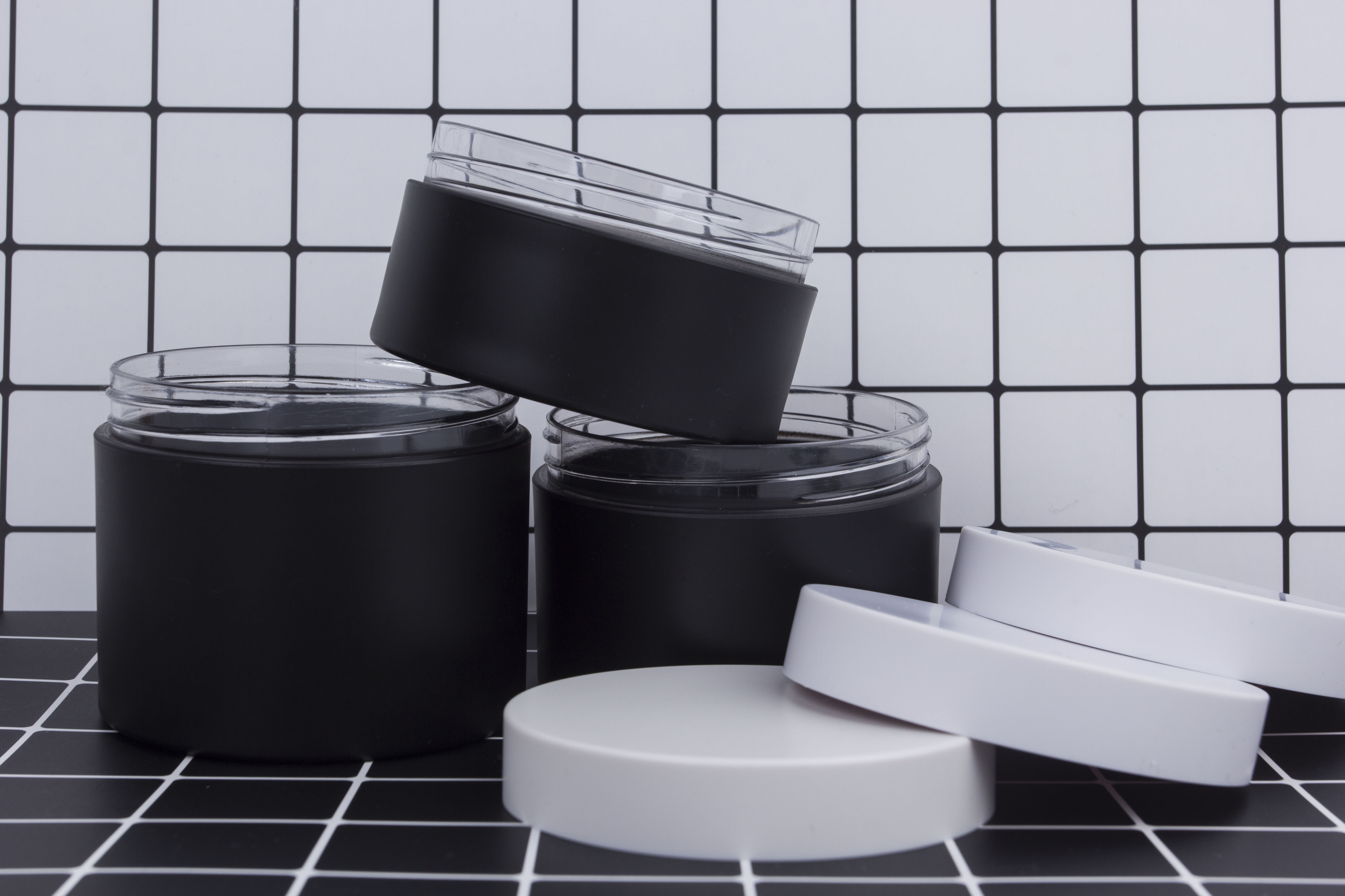 POP design black white 10ml 30ml 50ml PETG empty cosmetic Cream Jar 10g Mini Plastic Container