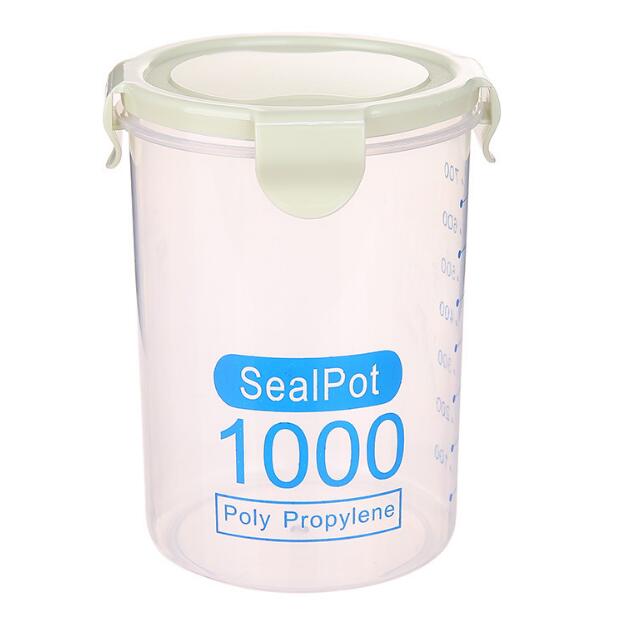PP 3 Colors Easy-Locking Cylinder Shape Cereal Containers With Lids Serving Kitchen Organization Nuts Grains