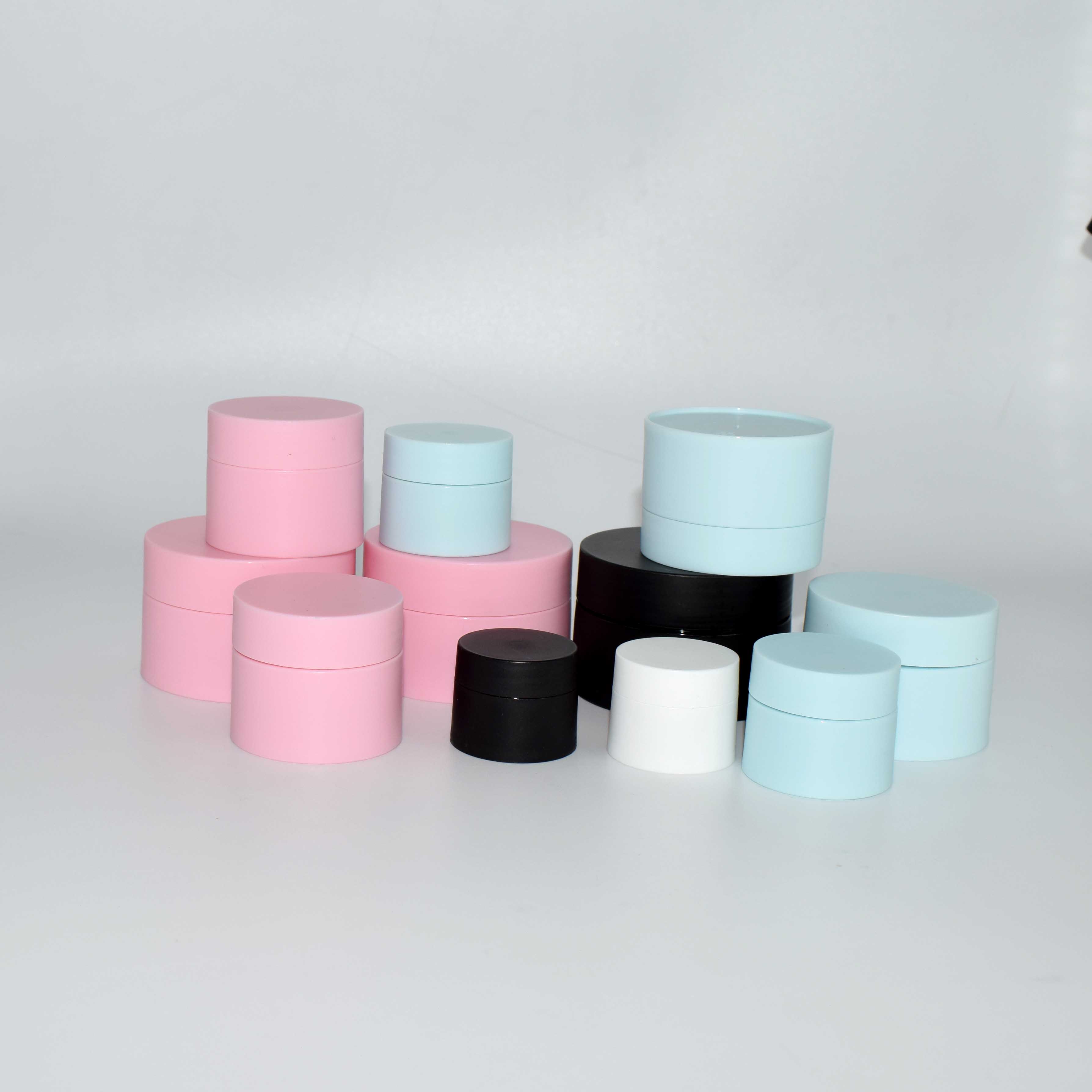 PP cosmetic jars fancy double walled jar luxury plastic jars with lids