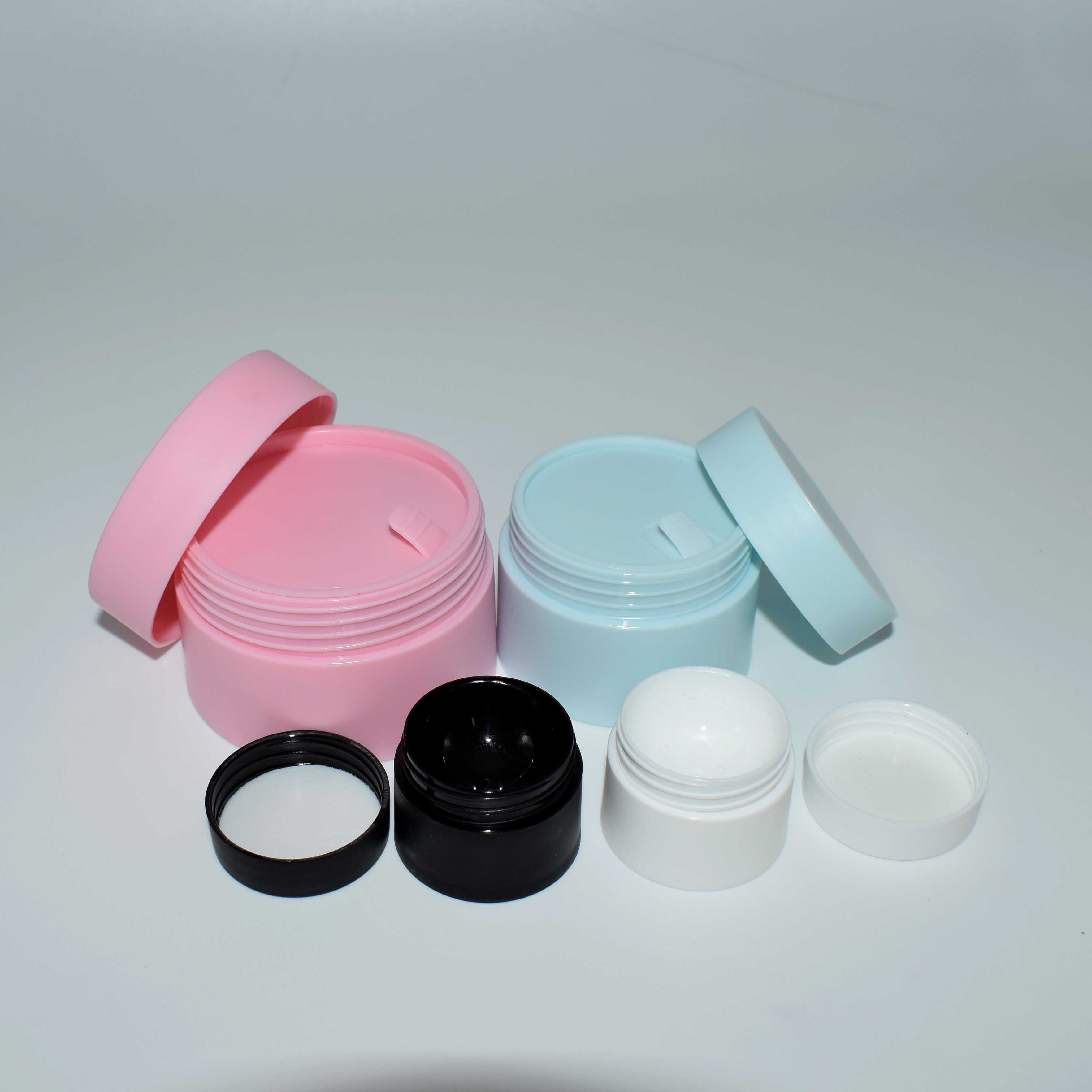 PP cosmetic jars fancy double walled jar luxury plastic jars with lids