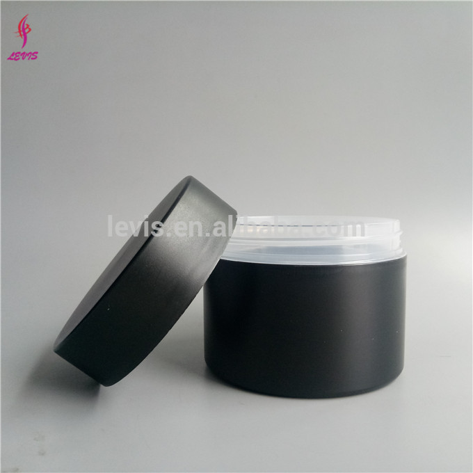 PP double wall 150g matte black jar for hair product
