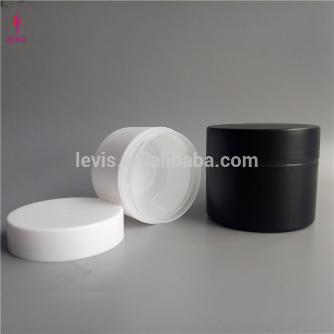 PP double wall 150g matte black jar for hair product