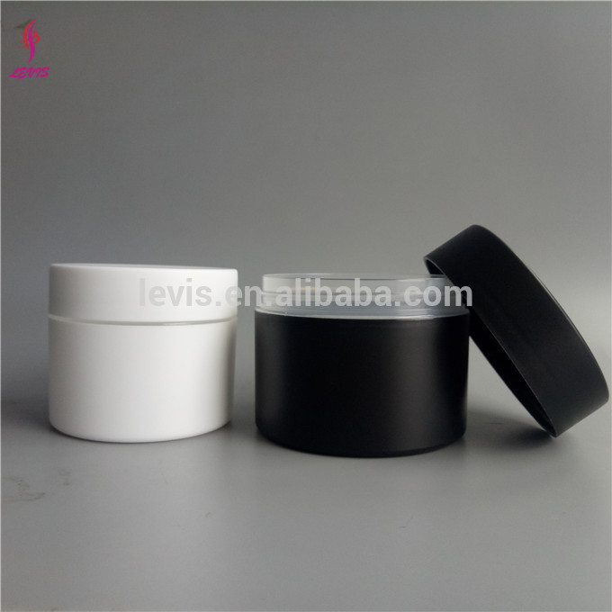 PP double wall 150g matte black jar for hair product