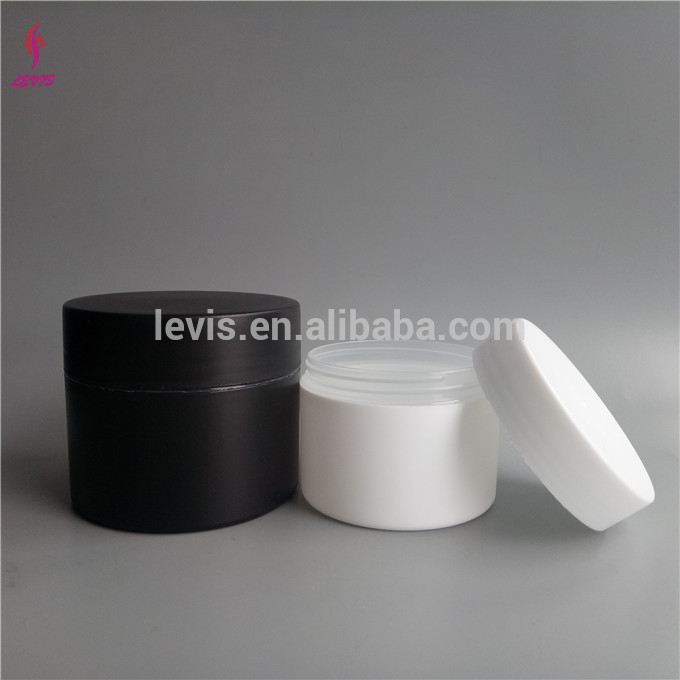 PP double wall 150g matte black jar for hair product