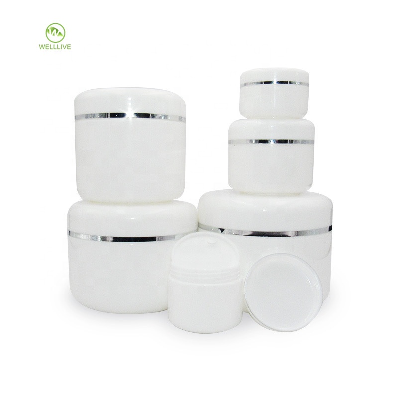 PP material cosmetic eye face cream container use 20g 30g 50g 100g 150g 200g 250g white plastic jar with childproof cap