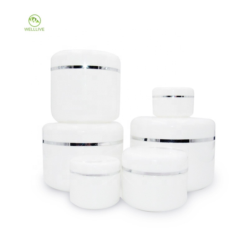 PP material cosmetic eye face cream container use 20g 30g 50g 100g 150g 200g 250g white plastic jar with childproof cap