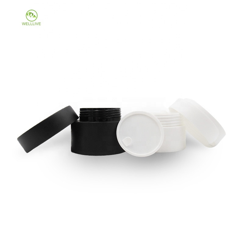 PP material cosmetic serum emulsion use 3g 5g 10g 15g 30g 50g 80g matte black white empty plastic cream jar
