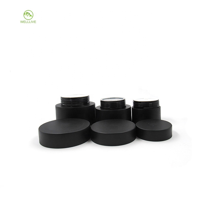 PP material cosmetic serum emulsion use 3g 5g 10g 15g 30g 50g 80g matte black white empty plastic cream jar