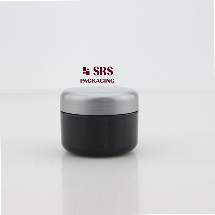 PP material personal care empty round black 8oz cosmetic jars