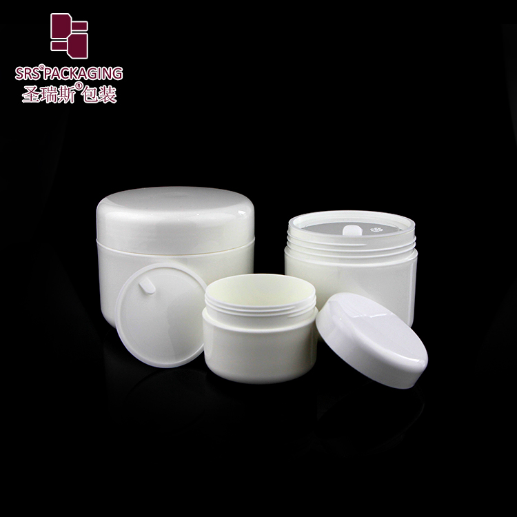 PP material personal care empty round black 8oz cosmetic jars