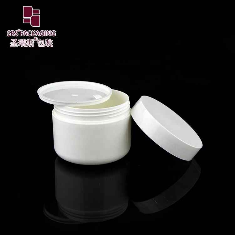 PP material personal care empty round black 8oz cosmetic jars