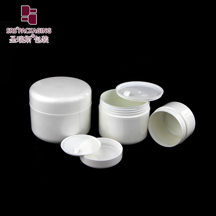 PP material personal care empty round black 8oz cosmetic jars