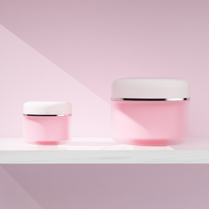 PP pink frost plastic lip scrub balm cream jar with lid 30g 50g 100g 150g for skin care powder cosmetic body butter container