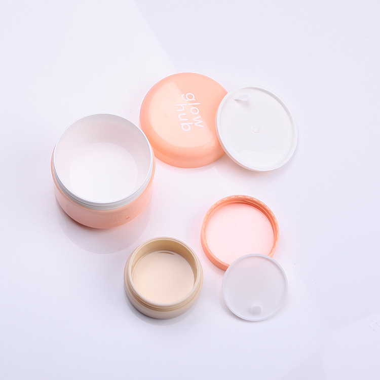 PP plastic round top double walled 2oz 4oz cosmetic jar