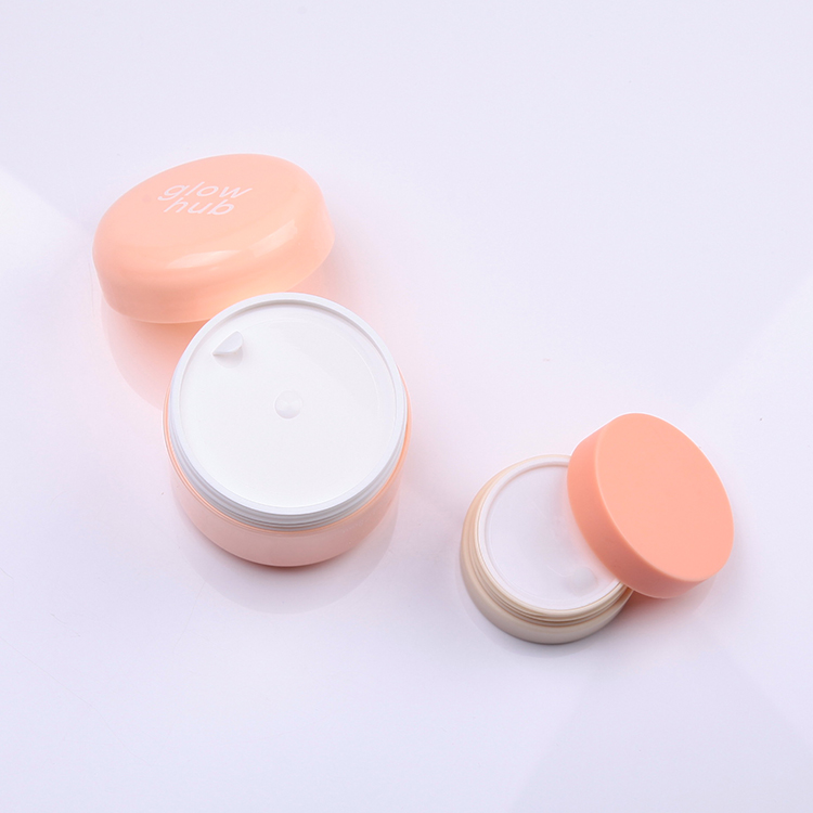 PP plastic round top double walled 2oz 4oz cosmetic jar