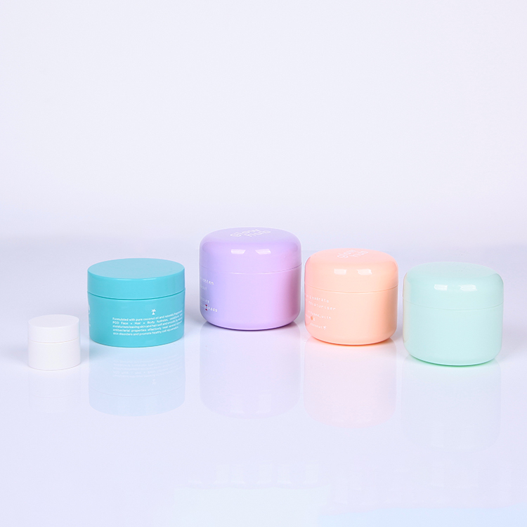 PP plastic round top double walled 2oz 4oz cosmetic jar