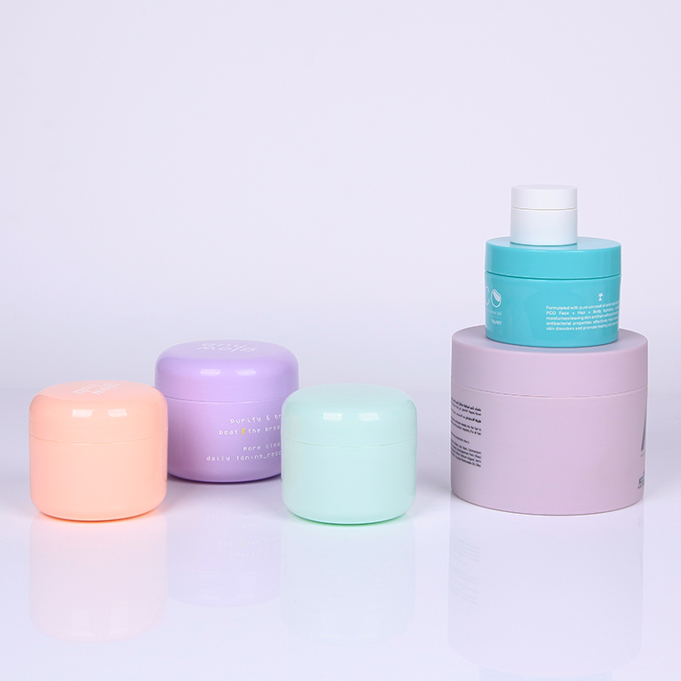 PP plastic round top double walled 2oz 4oz cosmetic jar