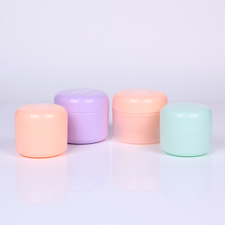 PP plastic round top double walled 2oz 4oz cosmetic jar