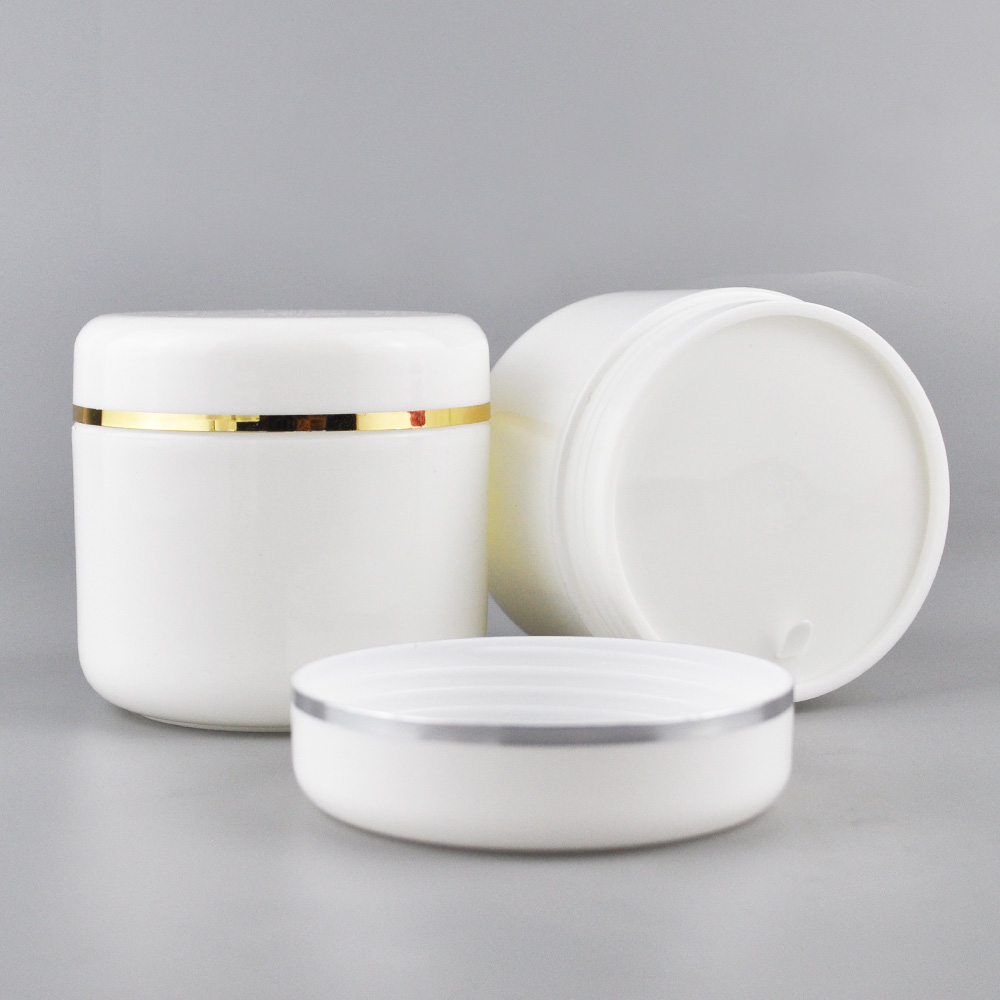 PP white luxury body cream cosmetic containers 150ml 250ml 8 oz plastic jar 16 oz 500ml