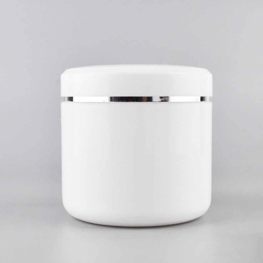 PP white luxury body cream cosmetic containers 150ml 250ml 8 oz plastic jar 16 oz 500ml