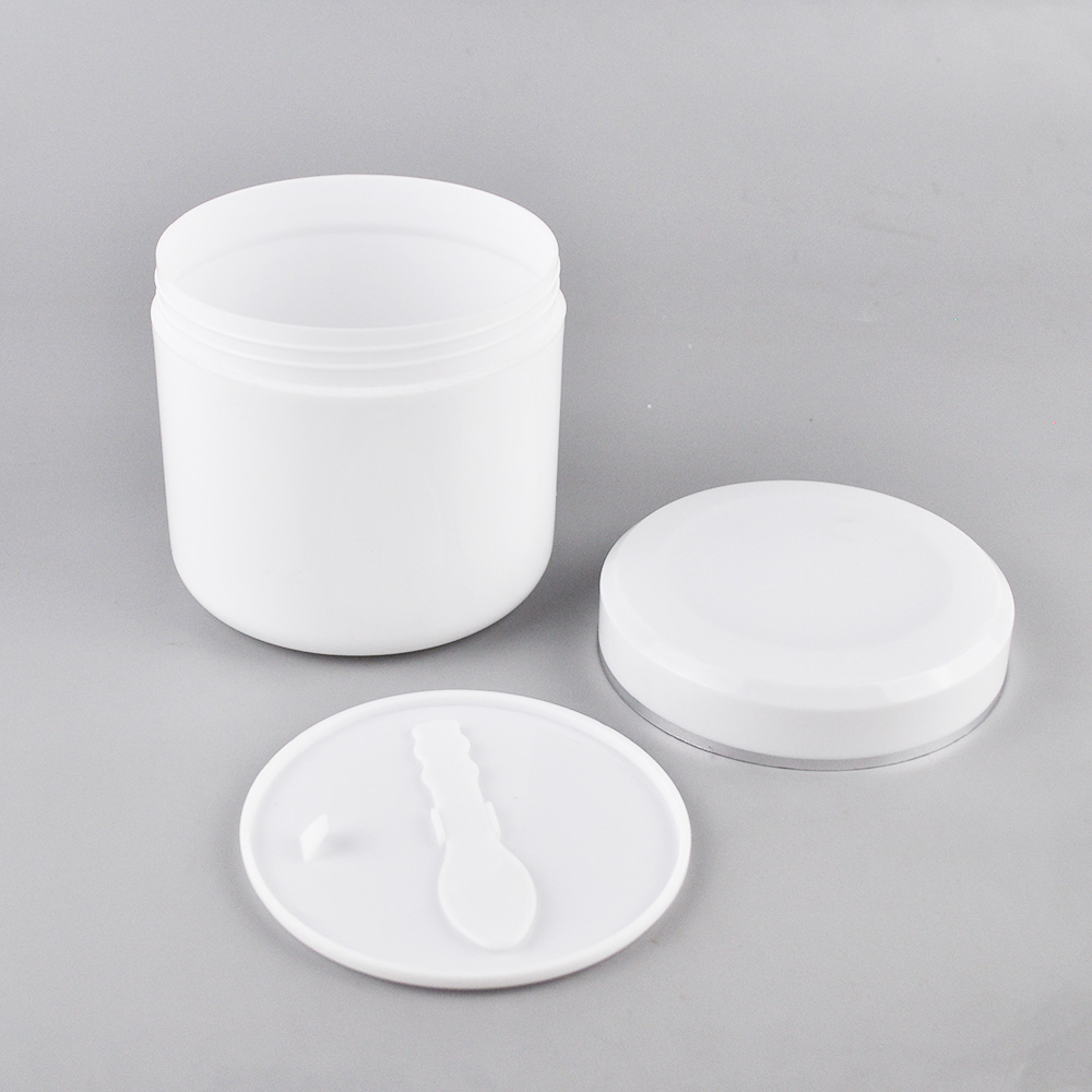 PP white luxury body cream cosmetic containers 150ml 250ml 8 oz plastic jar 16 oz 500ml