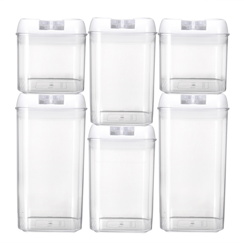 PS PP Clear Plastic Food Dispenser Container With Sealed Easy-Locking Lids For Organization Nuts Grains Cookie