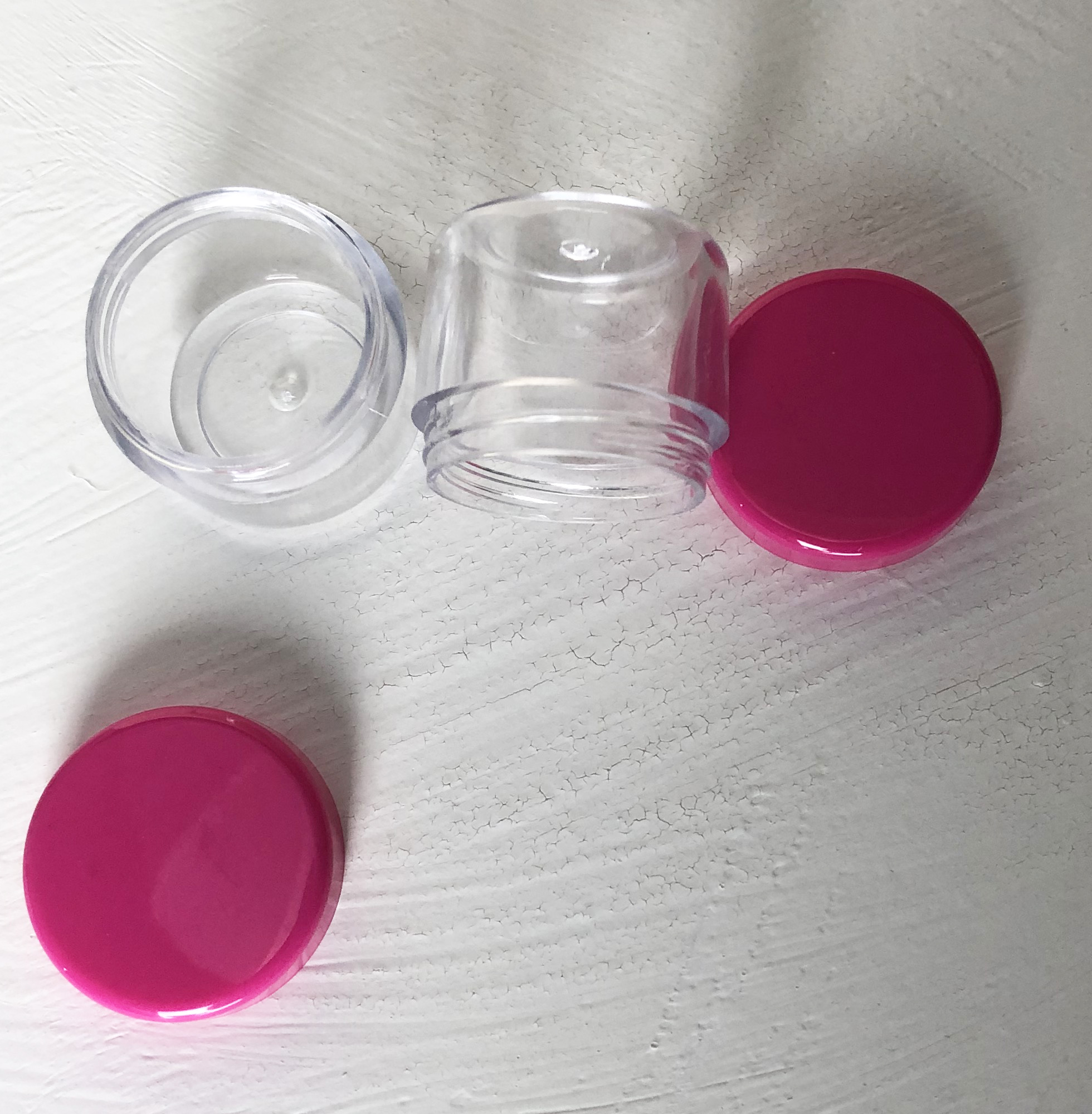 PS Plastic Jars 1/4 oz Clear Jars With Smooth Caps