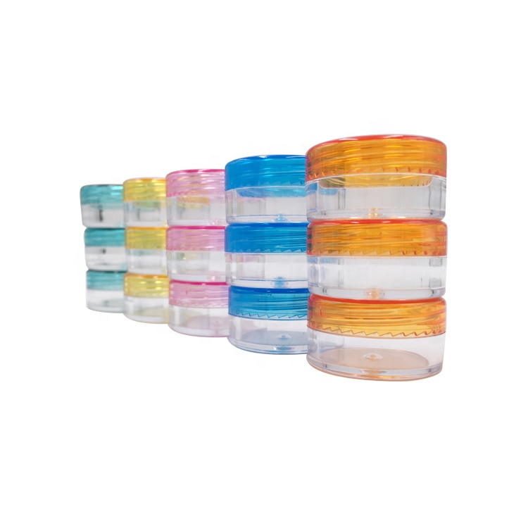 PS material travel size colorful lids 5ml sample cream jar mini 5g sample jar cosmetic