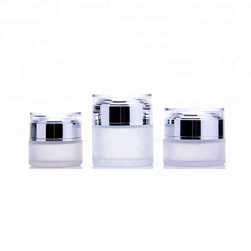 Packaging 30g 50ml 100ml white frosted makeup jar pump lotion acrylic airless cosmetic bottles